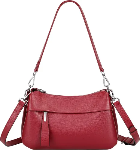 Vista 26 de Over Earth Genuine Leather Crossbody Bags for Women Small Hobo Handbags Shoulder Purses with 2 Detachable Straps