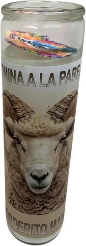 Vista 6 de un perfumado Veladora, dominar a la pareja, Corderito Manso, Vaso Grande 14 oz con poderosa oración en español al reverso