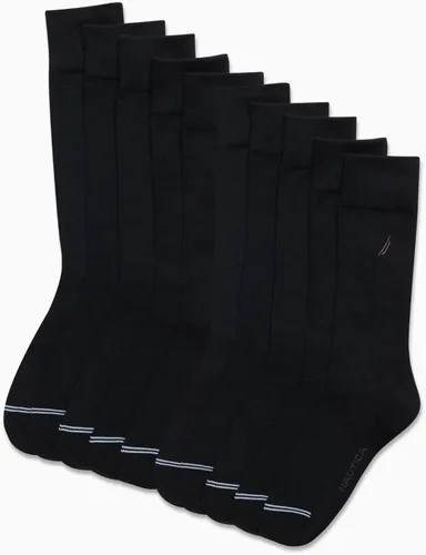 Vista 2 de Nautica Calcetines de vestir para hombre, calcetines redondos con patrones (paquete de 10)