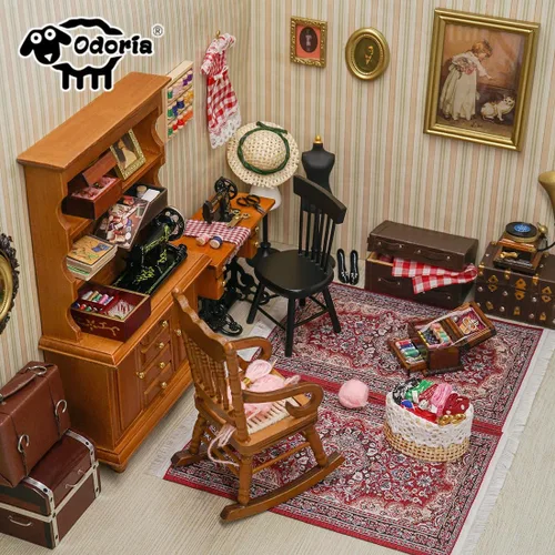 Vista 8 de Odoria Joyero miniatura 1/12, accesorios de decoración de casa de muñecas, A