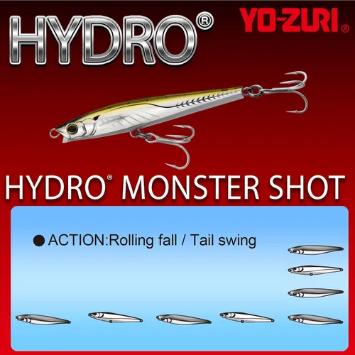 Vista 3 de Yo-Zuri R1450-HPSC: Hydro Monster Shot (S) 95Mm 3-3/4", Rosa Plata Chartreuse