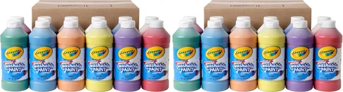 Vista 10 de Crayola Juego de Pintura a Prueba de Derrames (25 unidades), Pintura Lavable para Niños, Suministros de Manualidades para Niños, Regalo Navideño