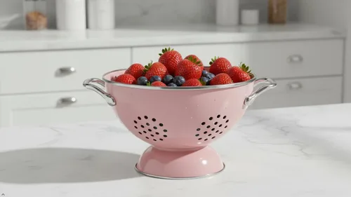Vista 8 de Reston Lloyd Calypso Basics - Colador esmaltado con recubrimiento en polvo con base sólida, cesta coladora con asas, para pasta, bayas, verduras