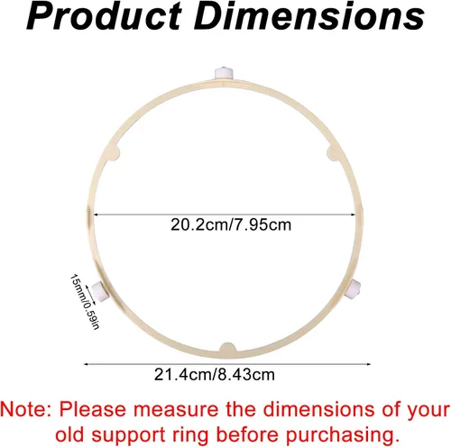 Vista 2 de Anillo de soporte giratorio de microondas de 8.5 pulgadas/8.5 in para GE Samsung Frigidaire Microwave Tray Plate Roller Replacement for GE Samsung