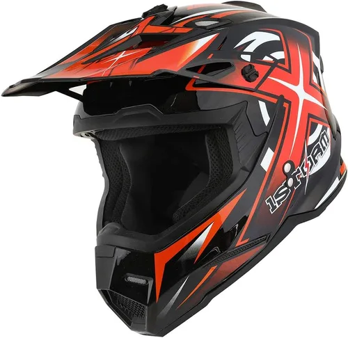 Vista 15 de 1Storm - Casco de motocross para adultos, BMX, MX, ATV, Dirt Bike, motocicleta cuádruple de cuatro ruedas, estilo de carreras, HF801 Sonic Blue
