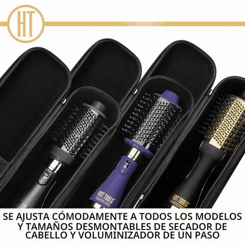 Vista 3 de Hot Tools - Funda de almacenamiento para el cepillo voluminizador One Step Almacena todos los tipos de voluminizadores (negro) Se adapta a todos