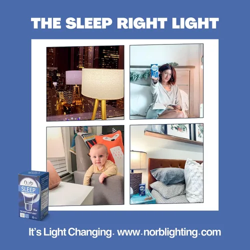 Vista 7 de Norb NorbSLEEP - Bombilla de luz azul baja para dormir, LED nocturno que aumenta la melatonina para un sueño reparador, para bebés, niños y adultos