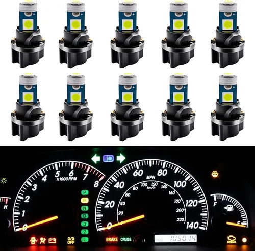 Vista 10 de WLJH Bombilla LED T5 azul 2721 37 74 con enchufe giratorio PC74 para luces