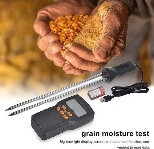 Vista 2 de Analizador digital de humedad de grano, probador de humedad de grano con pantalla de visualización, pesaje automático y sonda sensible de alta