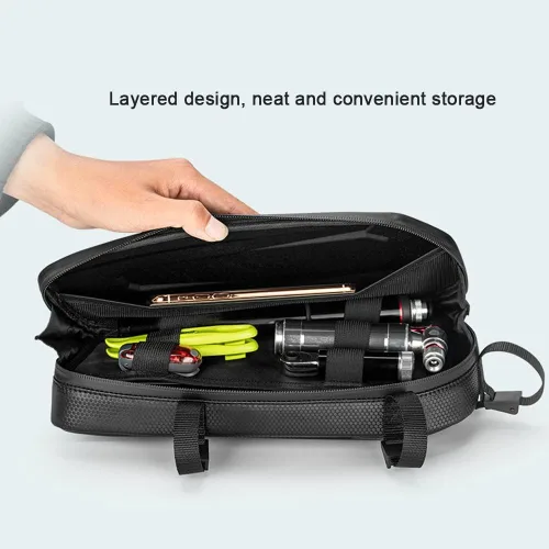 Vista 8 de Bolsa de motocicleta Bolsa impermeable Bolsa de motor de motocicleta de gran capacidad Práctica fácil instalación Triangular Accesorios