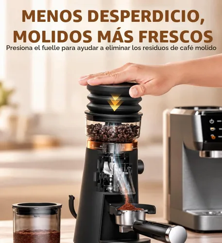 Vista 6 de AMZCHEF Single Dose Coffee Grinder, Low Retention, 75 Settings, Rose Gold