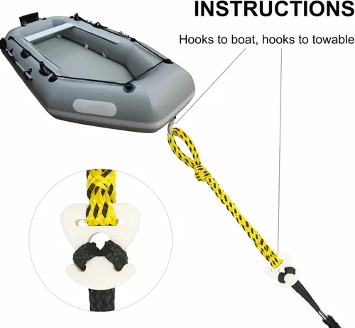 Vista 5 de Conector de cuerda remolcable para tubos de barco de tubería Cuerda de conexión rápida para deportes acuáticos