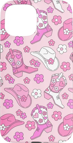 Vista 6 de iPhone 16 Pink Cowgirl Aesthetic Cowboy Boots Cowboy Hat Western Cute Case