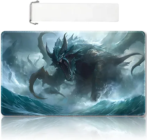 Vista 34 de DAUXID Tapete de Juego MTG Cosido Premium con Zonas y Respaldo de Goma Antideslizante, Tapete de Juego TCG para MTG y Otros Juegos de Cartas, Diseño