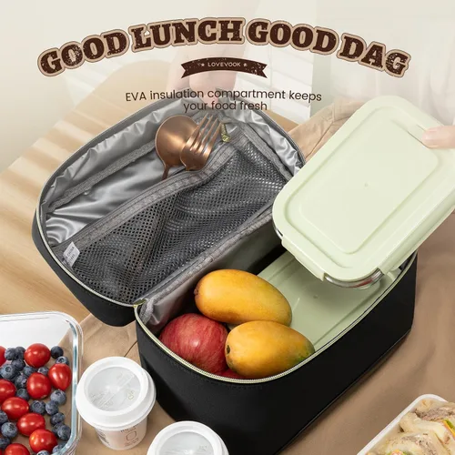 Vista 3 de LOVEVOOK Lonchera para mujeres, bolsa de almuerzo aislada para mujeres adultas, bolsa de refrigeración a prueba de fugas para oficina, picnic