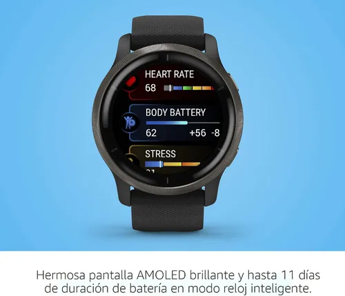Vista 3 de Garmin Venu Reloj inteligente con GPS con monitoreo avanzado de salud y características de fitness