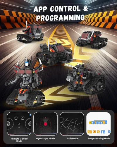 Vista 4 de Kit de construcción de robot STEM 5 en 1, juguetes de robot RC para Negro