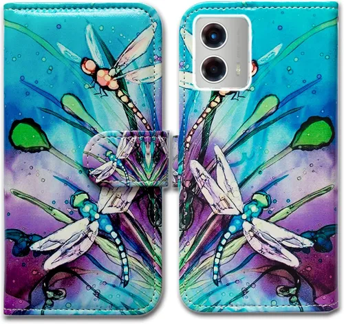 Vista 9 de Bcov Funda para Moto G 5G 2023, diseño de pájaro negro y verde con tapa para teléfono con ranura para tarjetas, soporte para Motorola Moto G 5G 2023