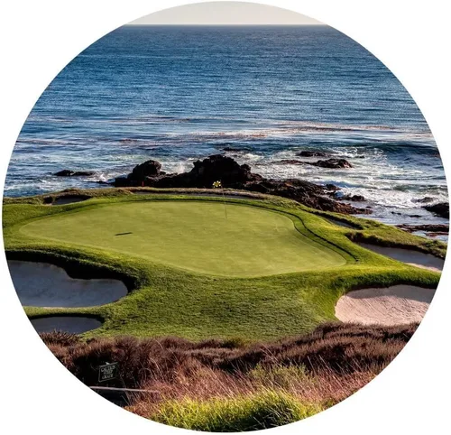 Vista 6 de chenchenArt - Impresiones de campo de golf de la costa de California para pared, lienzo para decoración de pared de campo de golf en EE. UU.