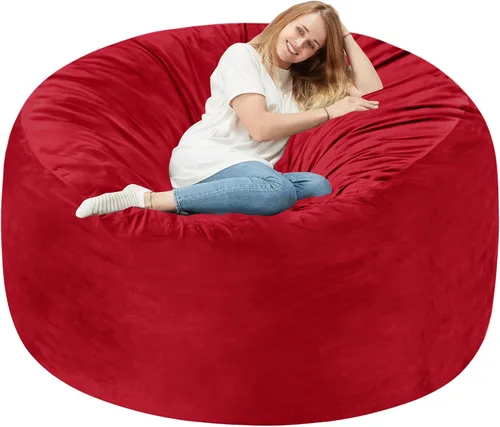 Vista 26 de Homguava - Sillón puff de 3 pies Sillón estilo puff grande de 3 pulgadas con relleno de espuma viscoelástica, sofá suave con funda de terciopelo