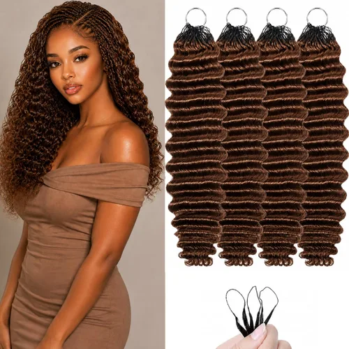 Vista 66 de Human Braiding Hair for Boho Braids 20inch Curly Wave Bulk Bundles 1B (A)1B