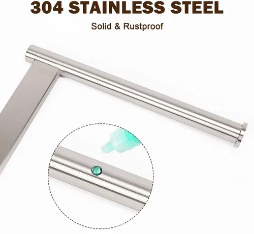Vista 6 de Soporte para toallas de mano para baño, toallero de mano en forma de L, toallero de cocina, organizador de encimera, material de acero inoxidable