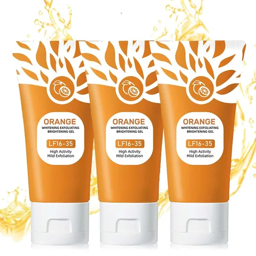 Vista 8 de Exfoliante de gel exfoliante naranja para cara y cuerpo, gel exfoliante de naranja, exfoliante hidratante con enzimas para una piel suave