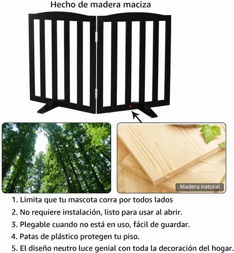 Vista 6 de Puerta Independiente para Perros para Interiores, Puerta para Perros Plegable, Puertas para Mascotas para Entradas, Escaleras o Pasillos, Puerta