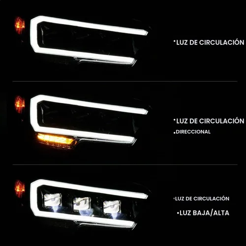 Vista 7 de ANZO USA 111496 TOYOTA TACOMA 16-22 LED PROYECTOR FAROS ESTILO PLANK BLACK W/AMBER (PARA HALÓGENO DRL)
