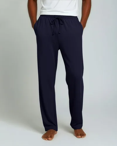 Vista 2 de Real Essentials Paquete de 3 pantalones de pijama para hombre, pantalones suaves de pijama, ropa de descanso, pijamas con bolsillos elásticos