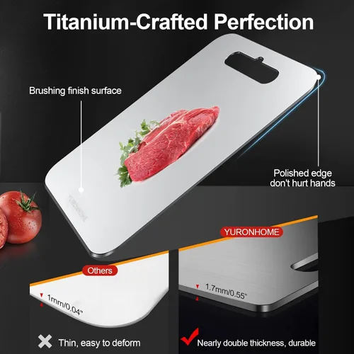 Vista 7 de Titanium Cutting Boards,Cutting Boards for Kitchen, Double-Sided Food-Grade, No toxic, New Upgrade, Hygiene Durable, Dishwasher Safe Chopping Board
