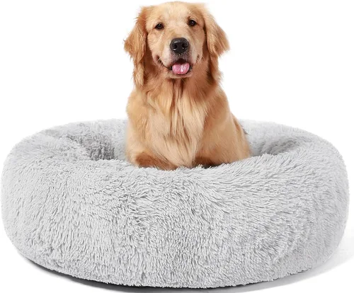 Vista 11 de Hachikitty Calming Donut Cuddler - Cama para perros medianos, 24 pulgadas