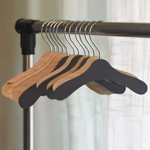 Vista 3 de Paquete de 5 perchas de madera, colgador de ropa para perros de 8.6 pulgadas, perchas pequeñas para vestido de muñeca, ropa, vestidos, accesorios (L)