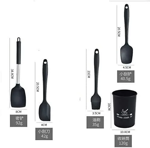 Vista 4 de Juego de utensilios de cocina, juego de utensilios de cocina, 14 piezas, resistente al calor, juego de utensilios de cocina de nailon antiadherente