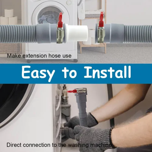 Vista 6 de TTFLEX Manguera universal de drenaje para lavadora, kit de extensión de manguera de drenaje para lavadora con 1 adaptador de extensión y 2