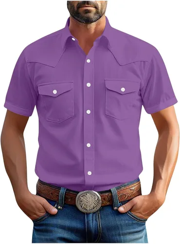 Vista 14 de Men's Short Sleeve Button Down Shirts Cargo Shirt Fashion Casual Summer Beach Shirts Business Work Basic Tee Tops