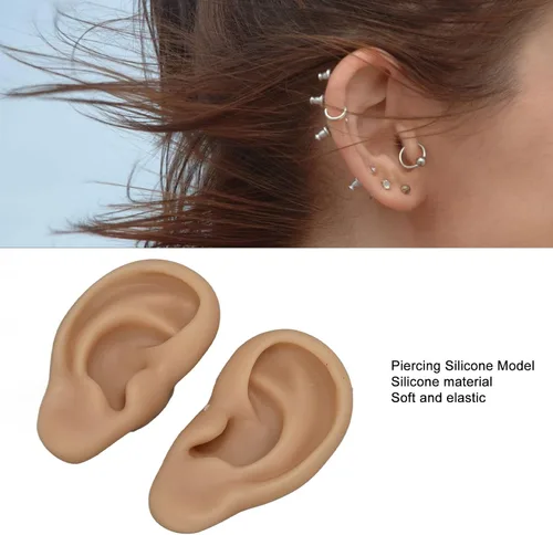 Vista 2 de Modelo de silicona para nariz, modelo de entrenamiento de piercing, modelo de oreja de silicona para principiantes, modelo de nariz y boca 3D