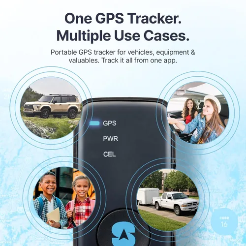 Vista 4 de Spy Tec Atlas GPS Tracker para vehículos y niños Batería de hasta 14 días de duración Geofencing, Mini GPS portátil en tiempo real con soporte