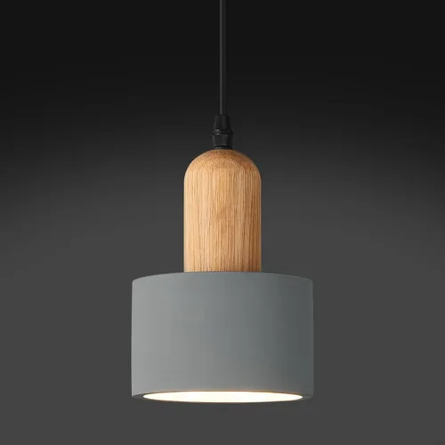 Vista 10 de Luces Colgantes Modernas de Cemento Gris Araña Lámparas de Techo de Madera para Isla de Cocina Dormitorio Comedor Sala de Estar Bar (Paquete de 2)