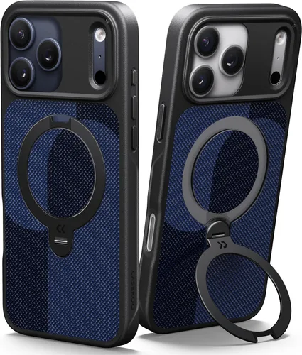 Vista 13 de CASEKOO Funda negra para iPhone 17 con soporte magnético giratorio de 360 grados