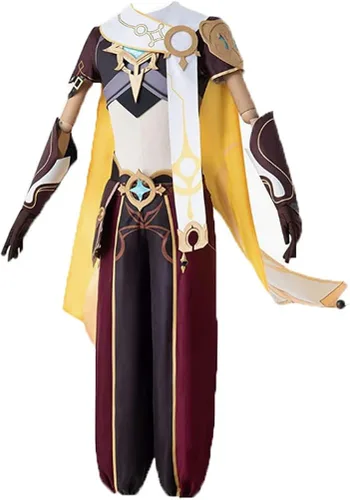 Vista 2 de Genshin Impact Cosplay Aether - Conjunto de túnica unisex para disfraz de Halloween