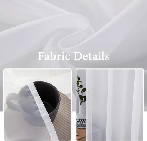 Vista 66 de MIULEE Cortinas Transparentes Laterales para Puerta Francesa con Filtrado de Luz, Tratamiento de Ventana, 2 Paneles de 25 x 40 Pulgadas con Beige