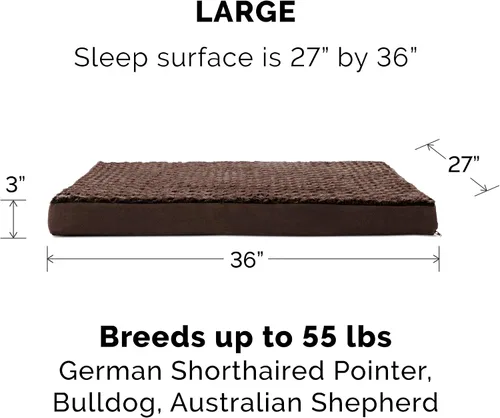 Vista 3 de Furhaven Cama de gel refrescante para perros medianos/grandes de hasta 55 libras con funda extraíble y lavable, colchón de gamuza y piel sintética