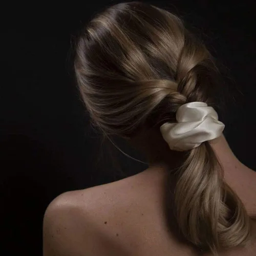 Vista 2 de THXSILK Bandas elásticas de seda para el cabello, bandas elásticas para el cabello, cuerdas para coleta de caballo para mujer, accesorios