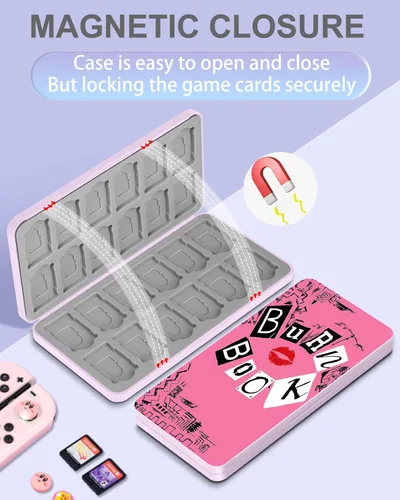 Vista 4 de for Nintendo Switch Game Case with 24 Game Holder Slots and 24 SD Micro Card Slots for Nintendo SwitchLiteOLED,Cute Cartoon Games Cartridge Cases