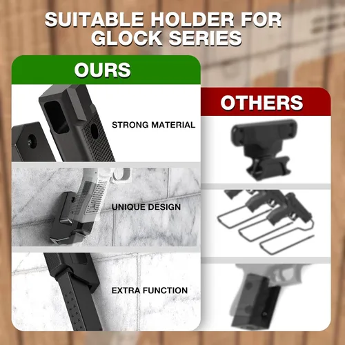 Vista 5 de Montura de pistola mejorada con soporte para cargador, montaje oculto para Glock17,19,26,31,32,33,34,44,45 de la serie, soporte de pistola