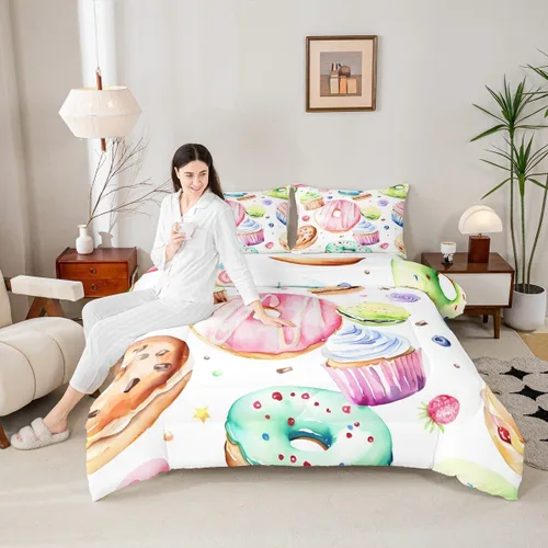 Vista 36 de Juego de edredón con siluetas de oso para niños, tamaño individual, decoración de Navidad para niños y niñas, adultos, edredón de plumón de pinos