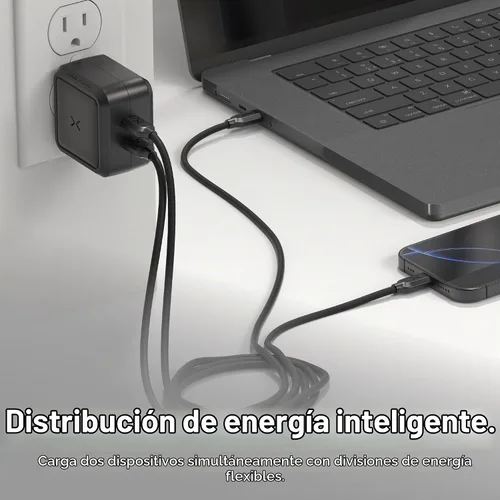 Vista 4 de NOCO XGrid X65: Cargador USB-C de 65 W - Adaptador de corriente GaN de doble puerto con PD 3.0, QC 4.0+ y PPS - Carga rápida con distribución