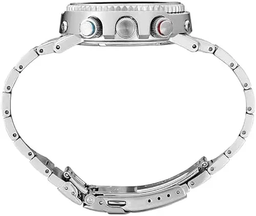 Vista 2 de Seiko Reloj de cuarzo solar con esfera negra plateada de acero inoxidable para hombre Negro - Reloj de cuarzo