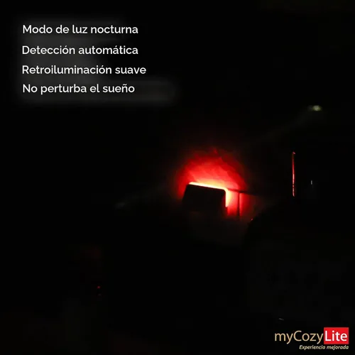 Vista 8 de Luz nocturna LED roja, sensor de atardecer a amanecer, modo de iluminación doble, luz guía y luz de sueño, interruptor de encendido y apagado, luz
